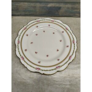 Cauldon England Luncheon Plate 9" rose flowers gold bone china hand